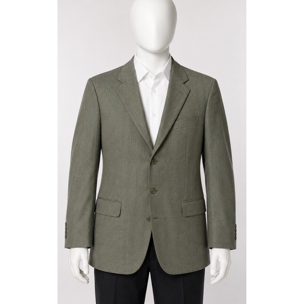 Luciano Barbera Handmade in Italy 100% Wool Sport Coat Blazer Olive Men’s 42R